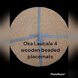 Oka set of 4 Laucala wooden beaded placemats
